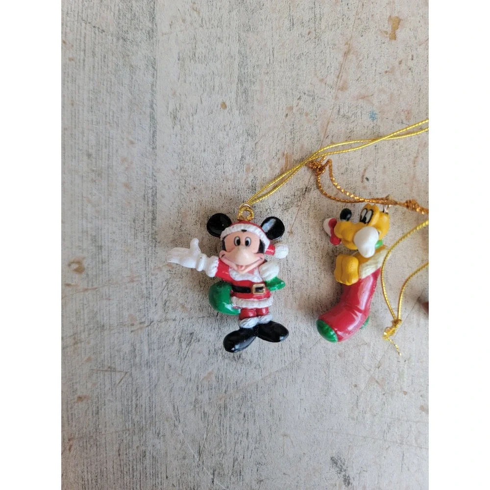 Disney AS IS mini Mickey mouse goofy plush Xmas ornament set ball home decor